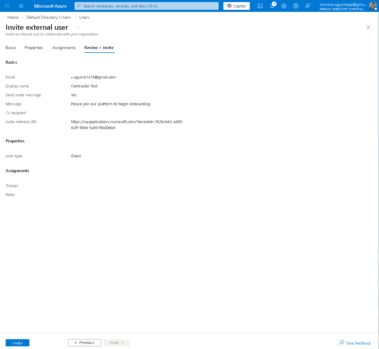 Guest review + invite