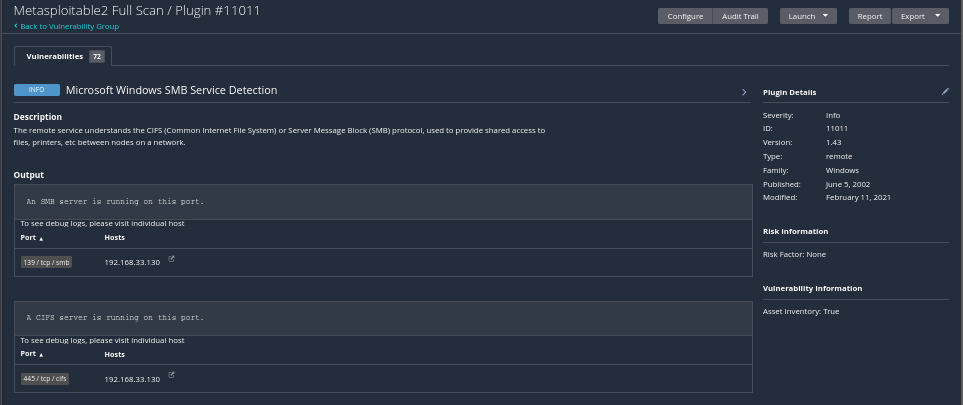 Informational Severity Example