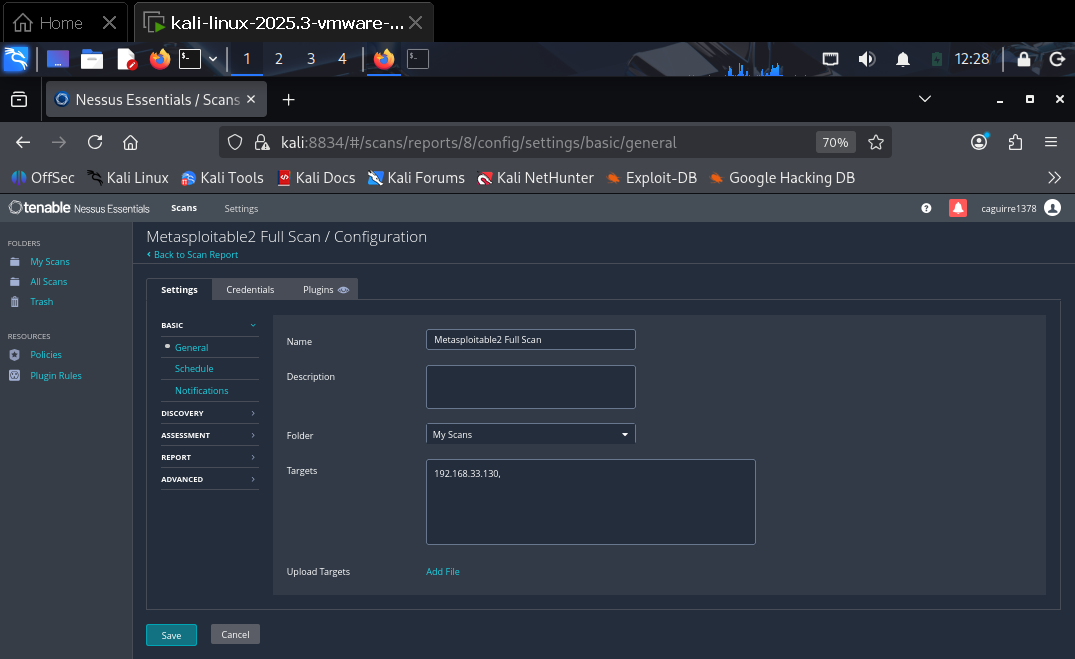 Full Scan configuration