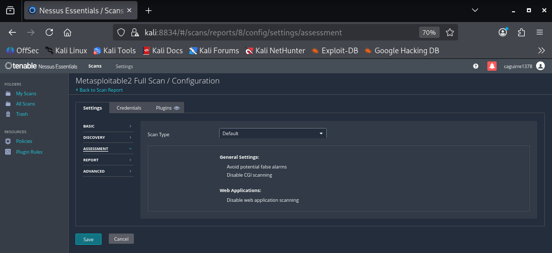 Assessment configuration