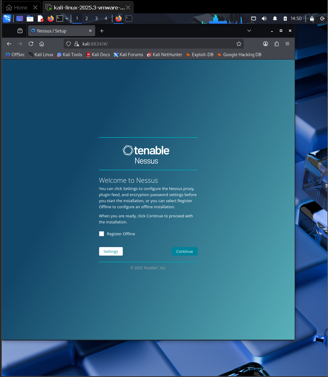 Nessus initial setup