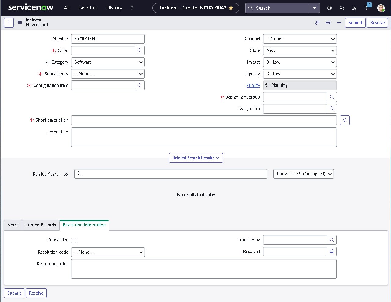 Change planning fields