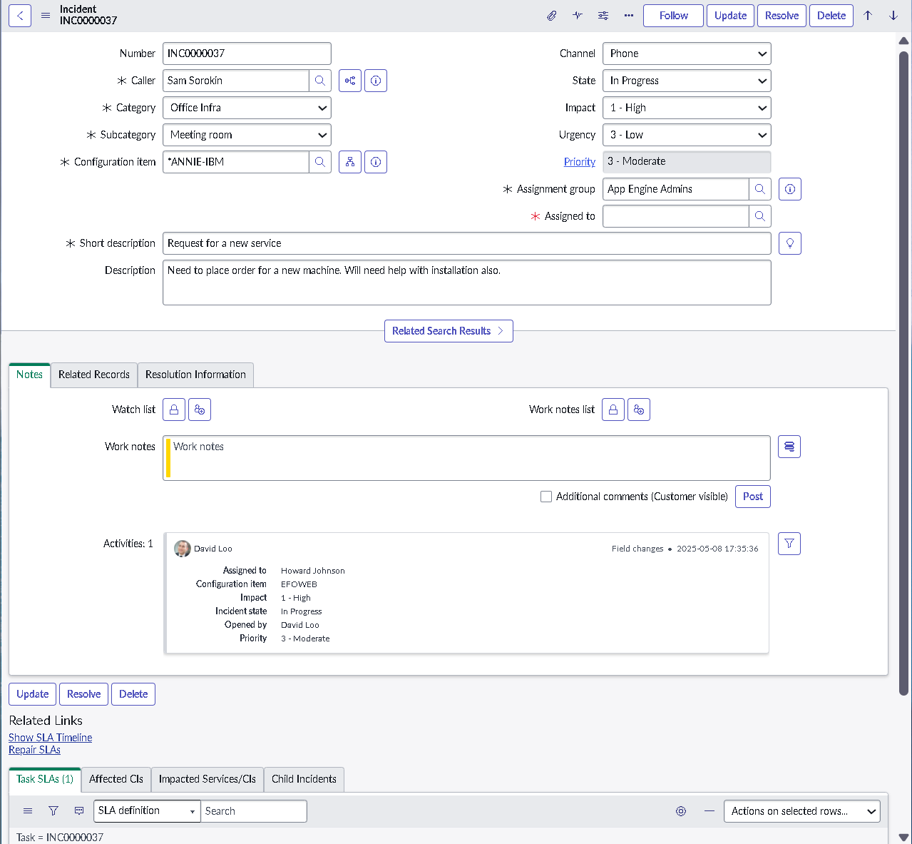 UI action script logic for priority gating