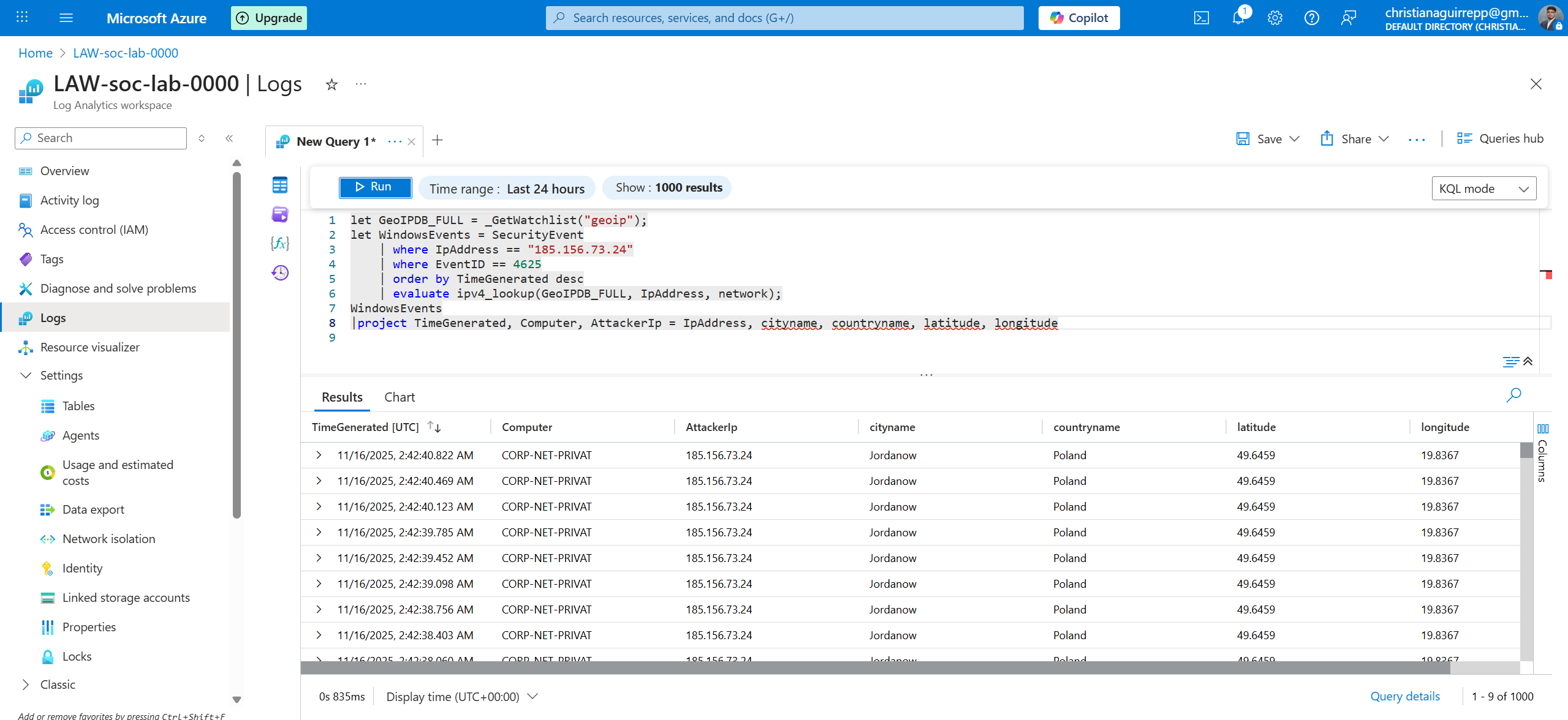 Fully enriched attacker table
