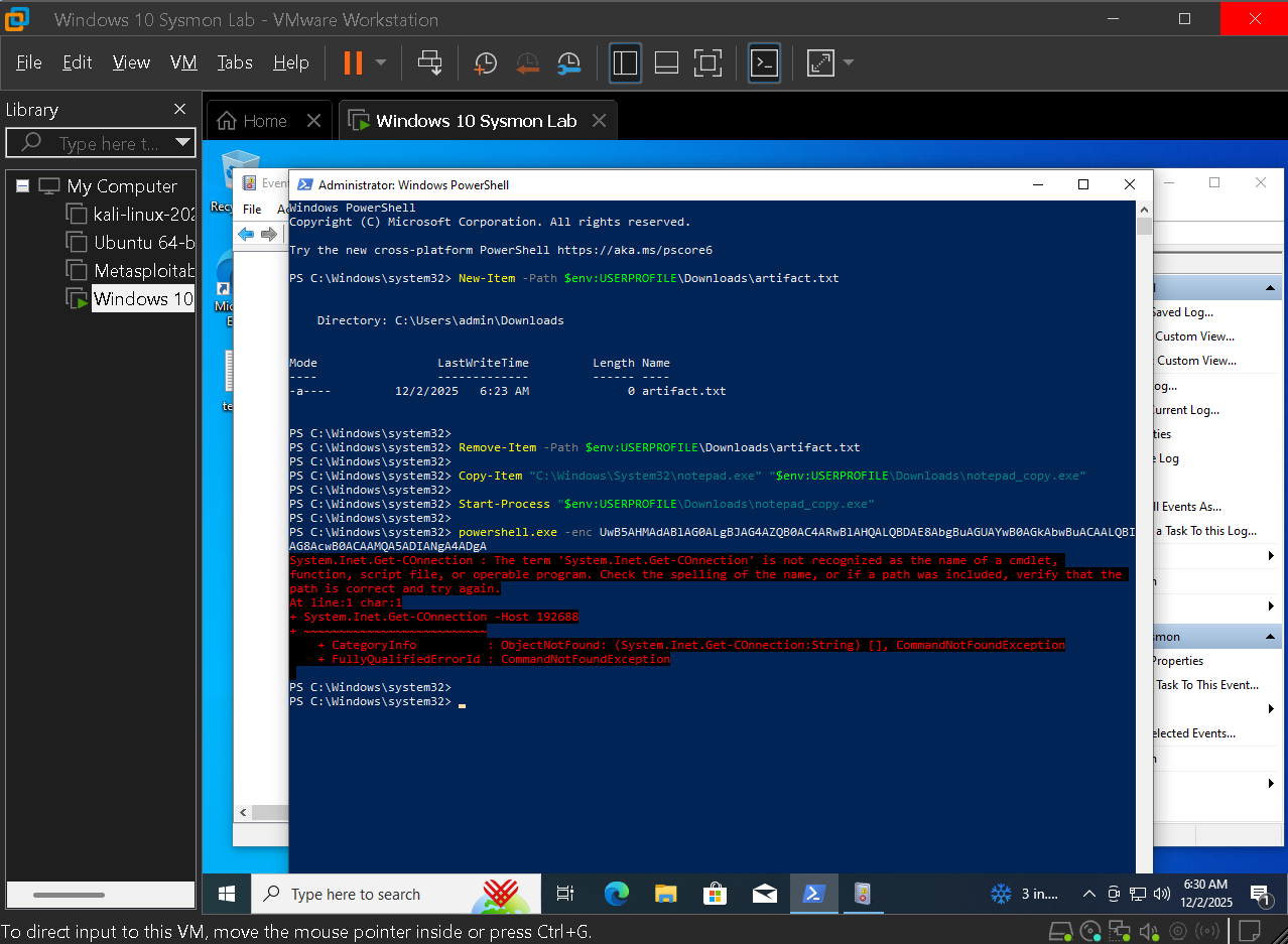 Encoded PowerShell execution attempt