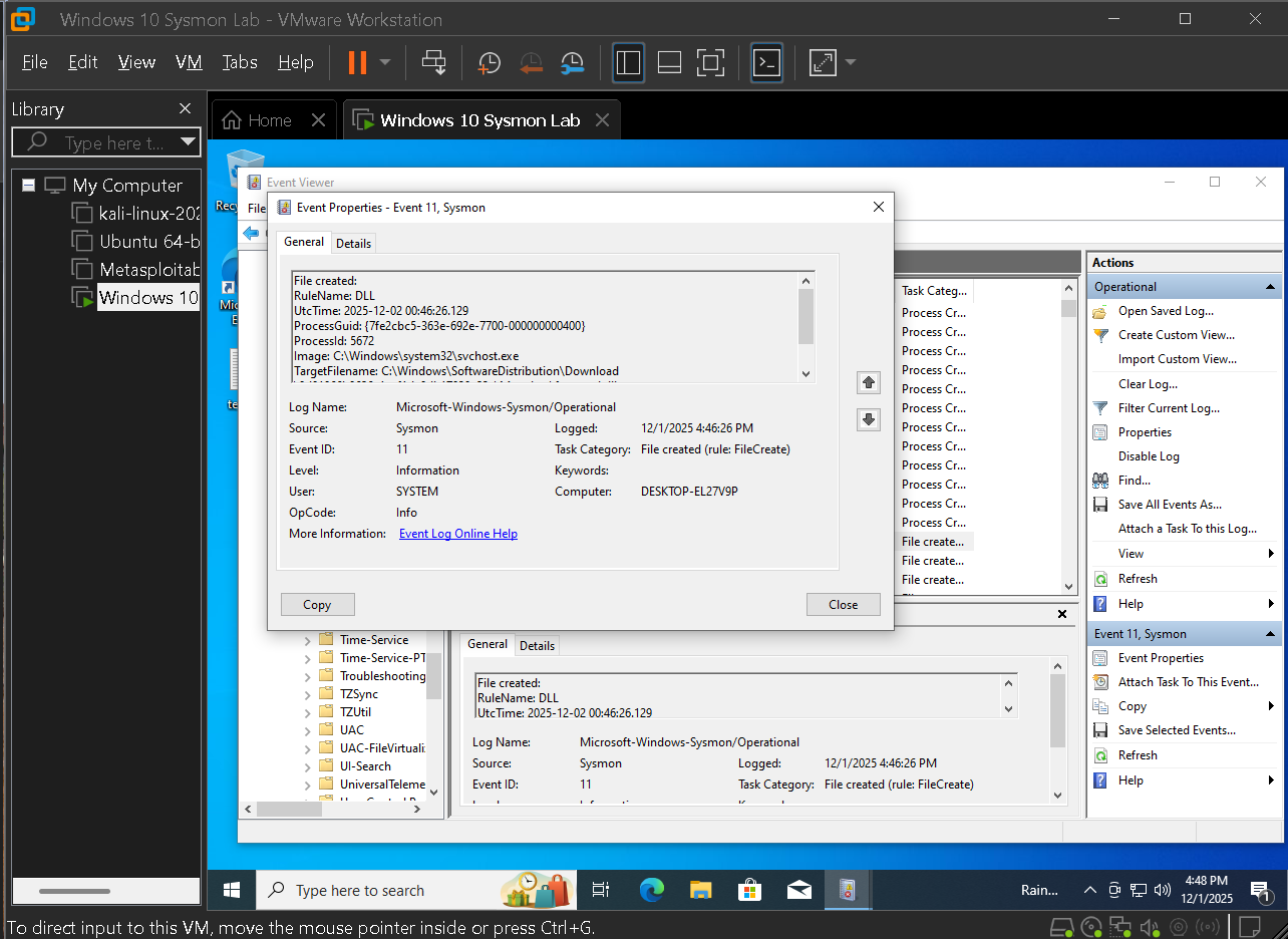 Sysmon Event ID 11 file create