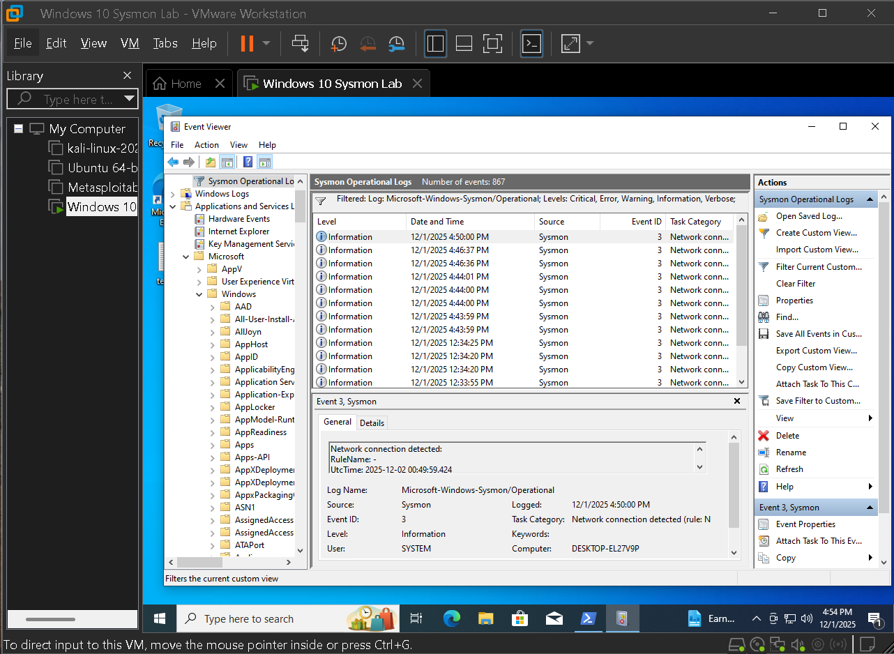 Network filter for Event ID 3