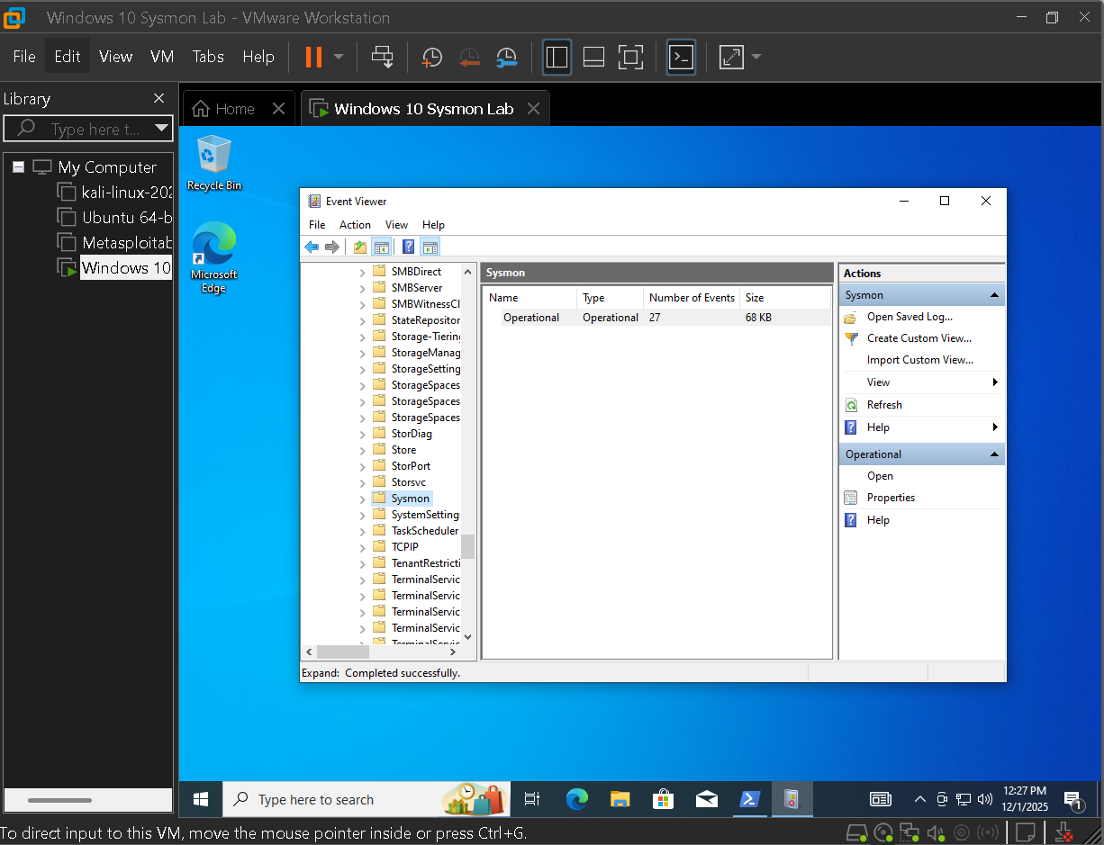 Sysmon Operational log