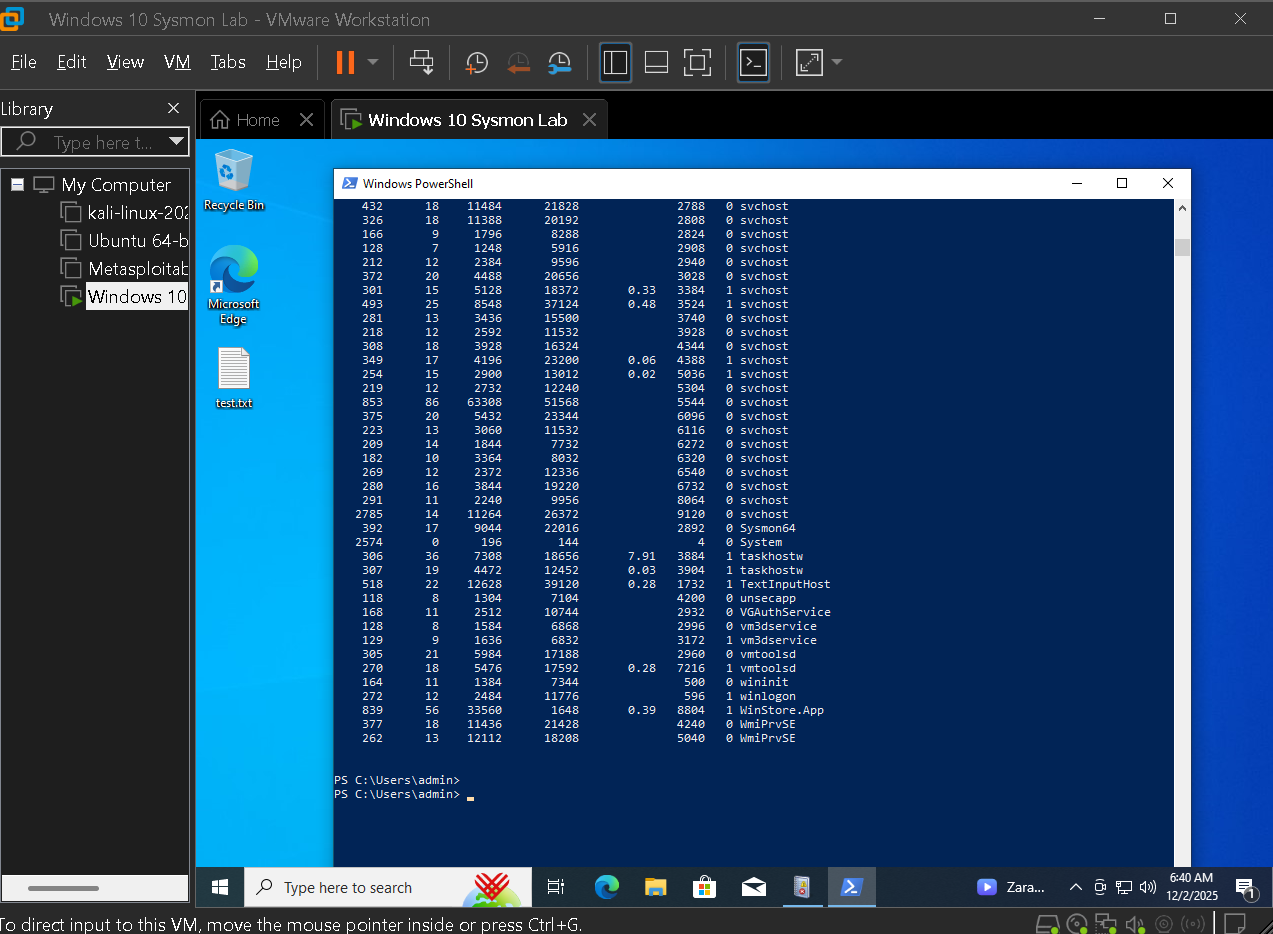 Baseline PowerShell process list