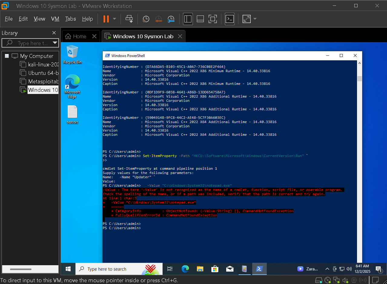 Run key set via PowerShell