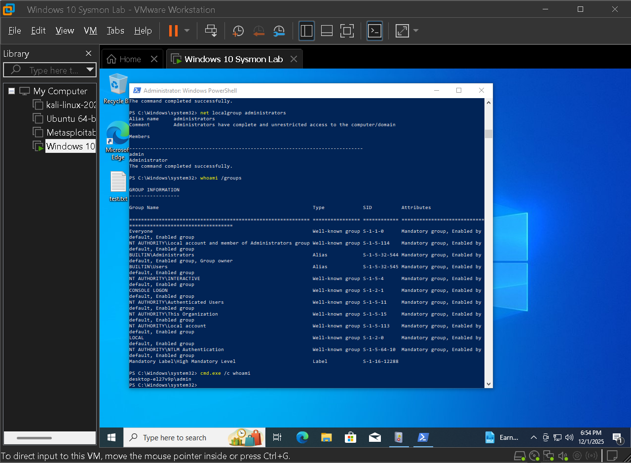 Post exploitation whoami