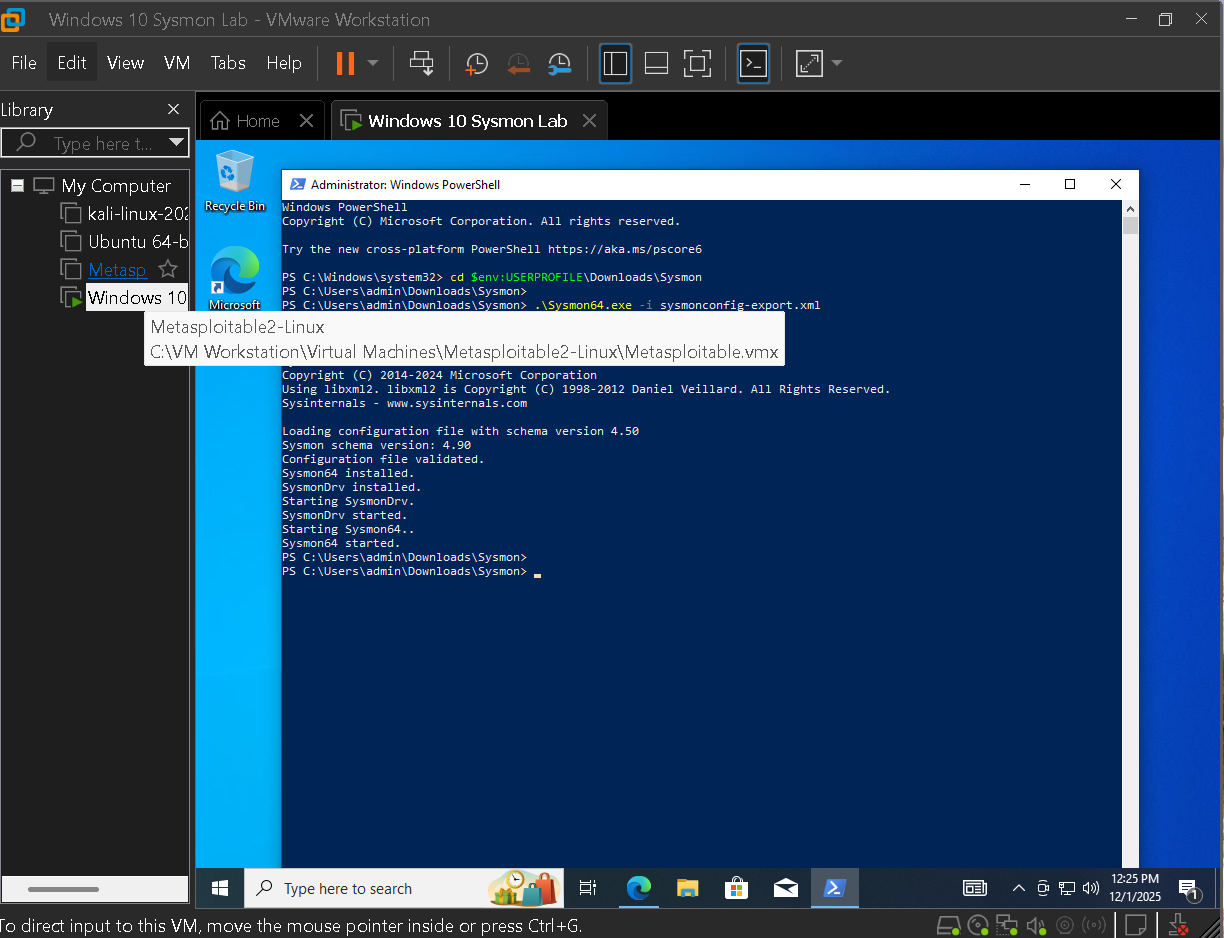Sysmon install success